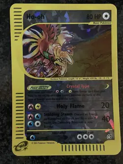 POKEMON HO-OH SKYRIDGE BOX TOPPER JUMBO 11/12 HOLO CRYSTAL ENG NEAR MINT PSA BGS - Image 5