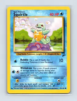 Squirtle 93/130 Common Base Set 2 Pokemon Lightly Played - Image 1