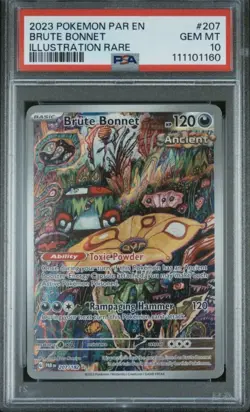 POKEMON PAR EN-PARADOX RIFT ILLUSTRATION RARE #207 BRUTE BONNET PSA 10 New Cert - Image 1