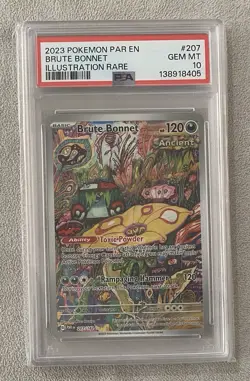 POKEMON PAR EN-PARADOX RIFT ILLUSTRATION RARE #207 BRUTE BONNET PSA 10 New Cert - Image 3