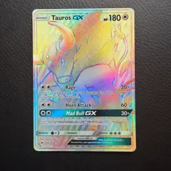 Pokemon Tauros GX Rainbow Holo Sun and Moon 156/149 - Image 1