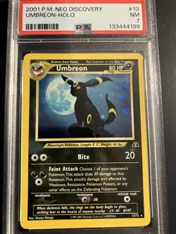 2001 Pokemon Neo Discovery Umbreon Holo PSA 7 #13 - Image 1