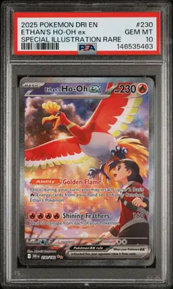 2025 Pokemon DRI EN Ethan's Ho-Oh ex Special Illustration Rare #230 PSA 10 - Image 1
