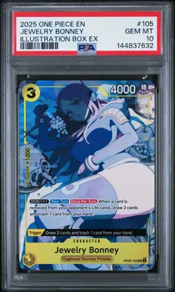2025 ONE PIECE PROMOS ILLUSTRATION BOX EX #105 JEWELRY BONNEY PSA 10 - Image 1