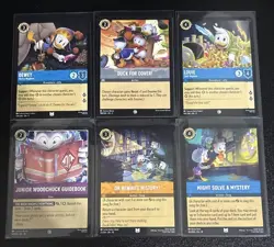 Disney Lorcana DuckTales Theme 6 Card Lot Dewey/Louie/Junior Woodchuck Guidebook - Image 1