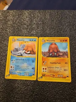 Pokemon TCG Skyridge Piloswine Non Holo Rare 24/144 and Piloswine 43/144 Card - Image 1