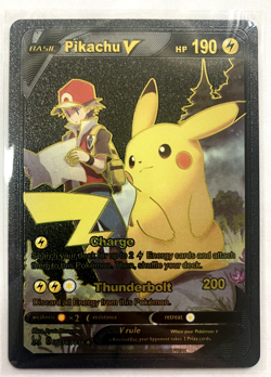 Pokemon Pikachu V Basic Black Foil Fan Art Texture Collector - Image 4