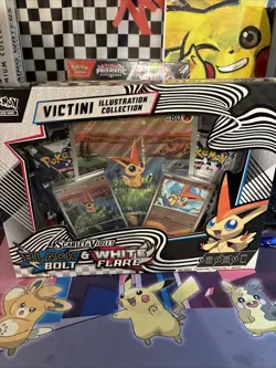 Pokemon Black Bolt White Flare 4 Booster Pack Victini Illustration Collection - Image 1