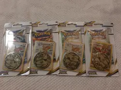 Pokemon Sword & Shield Brilliant Stars Eevee 4 Booster Packs 4 Coins And 4 Card - Image 1