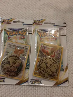 Pokemon Sword & Shield Brilliant Stars Eevee 4 Booster Packs 4 Coins And 4 Card - Image 3