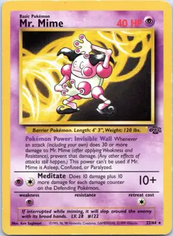 Pokemon TCG Mr. Mime 22/64 Jungle Rare Card Unlimited - Image 1