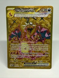 Pokemon TCG Gold Charizard EX Holo Card 228/197 Sv03: Obsidian Flames 353 - Image 1
