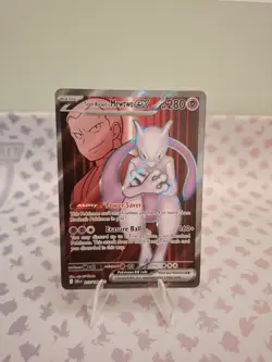 Pokemon Card Team Rocket's Mewtwo ex 213/182 Destined Rivals Holo Full Art NM - Image 1