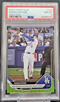 2025 Topps Now #238 Shohei Ohtani Gold Foil #27/50 PSA NM-MT 8 (JBC3074) - Image 1