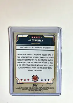 2025 Topps Chrome McDonald's All-American AJ DYBANTSA Aqua Wave Refractor 42/199 - Image 2