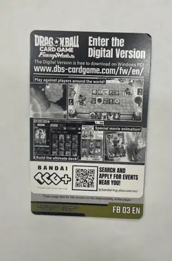 Dragon Ball Super: Fusion World - Raging Roar FB03 Booster Pack Code Card x100 - Image 1