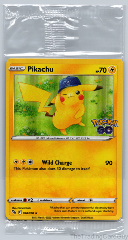 2022 Pokemon GO Pikachu Holo Promo Card 028/078 New Sealed - Image 1