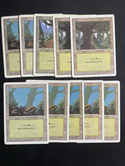 X10 Mtg Forest Revised Edition Magic the Gathering - Image 1