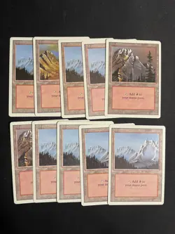 X10 Mtg Mountian Revised Edition Magic the Gathering - Image 1