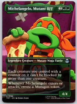 Michelangelo, Mutant BFF (Borderless) 0198 Teenage Mutant Ninja Turtles MTG NM - Image 1