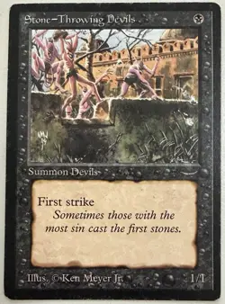 Magic The Gathering MTG STONE -THROWING DEVILS Light & Dark Arabian Nights! - Image 3