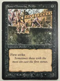 Magic The Gathering MTG STONE -THROWING DEVILS Light & Dark Arabian Nights! - Image 5