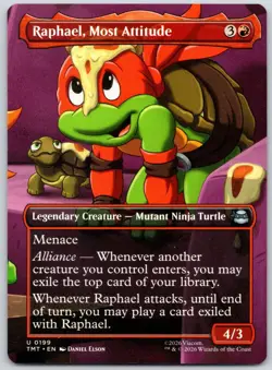 Raphael, Most Attitude (Borderless) 0199 Teenage Mutant Ninja Turtles MTG NM - Image 1
