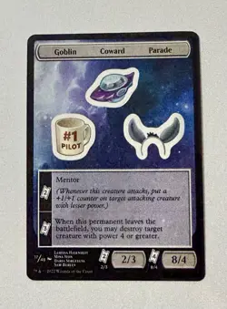 MTG Unfinity Sticker Sheet - Goblin / Coward / Parade #017 - Image 1