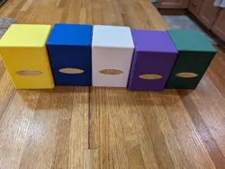 Ultra Pro Satin Cube Deck Boxes Lot Of 5 Purple, Yellow, Green, White Blue - Image 1