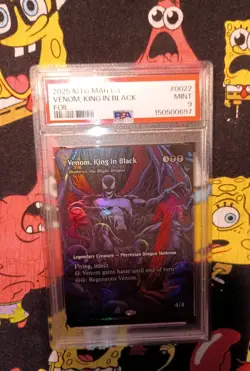 2025 MTG MARVEL'S SPIDER-MAN: SOURCE MAT FOIL #0022 VENOM, KING IN BLACK PSA 9 - Image 1
