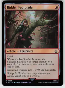 MTG - 01 Hidden Footblade 34 U Universes Beyond: Assassin's Creed - Image 1