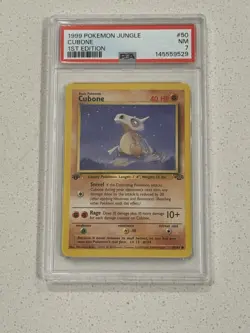 1999 POKEMON JUNGLE 1ST EDITION #50/64 CUBONE PSA 7 POKEMON TCG - Image 1
