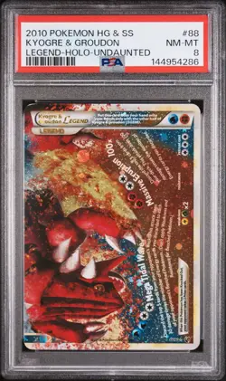 2010 POKEMON HEARTGOLD & SOULSILVER UNDAUNTED KYOGRE & GROUDON LEGEND-HOLO PSA 8 - Image 1