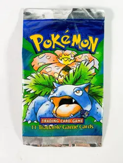 Pokemon Base Set Booster Pack Wrapper Shadowless EMPTY Venusaur 1999 - Image 1