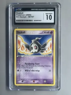 2005 Pokemon EX Deoxys Duskull #58/107 CGC 10 GEM MINT Vintage English Card - Image 1