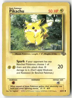 Pikachu 60/64 Common Jungle Pokemon Unlimited HP - Image 1