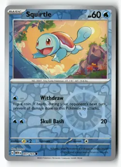 Squirtle 007/165 Common 151 Pokemon Reverse Holo Near Mint - Image 1