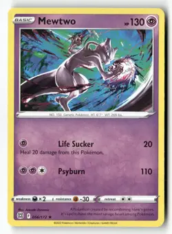 Mewtwo 056/172 Rare Brilliant Stars Pokemon Near Mint - Image 1