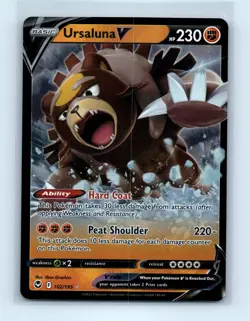 Pokemon tcg SWSH12: Silver Tempest Ursaluna V Near Mint or Better - Image 1
