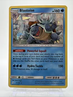 Pokemon Team Up Cracked Ice Holo Blastoise 25/181 Rare NM - Image 1