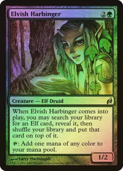 Lorwyn MTG FOIL Elvish Harbinger Magic - Image 1