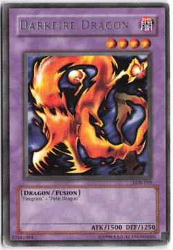 Yugioh - Darkfire Dragon LOB-019 Unlimited - The Legend of Blue Eyes White Drago - Image 1