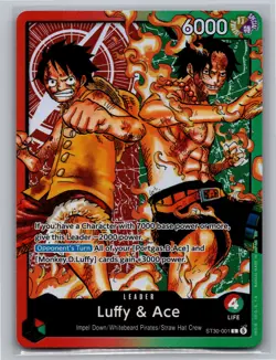 Luffy & Ace ST30-001 Leader Starter Deck EX Luffy & Ace One Piece English NM - Image 1