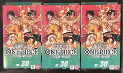 One Piece TCG Luffy & Ace Starter Deck ST-30 Lot Of 3 Sealed Brand New In Hand - Image 1