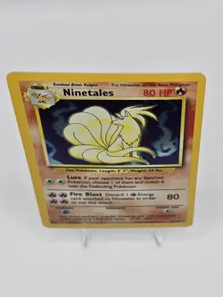 Ninetales 012/102 Base Set Holographic Pokemon Card - Excellent - Image 5