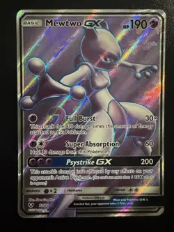 Mewtwo GX 72/73 Shining Legends Full Art Holo Pokemon Card - Near Mint - Image 1