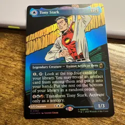 x1 Tony Stark The Invincible Iron Man (0392) - Foil - Borderless M MTG Marvel - Image 1