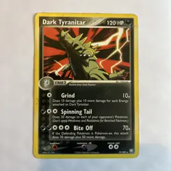 Pokemon Dark Tyranitar EX Team Rocket Returns NON Holo Rare #19 - LP - Image 1