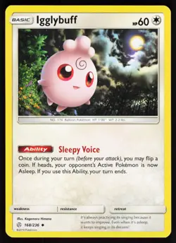 Igglybuff 168 236 UC Cosmic Eclipse Pokemon Moderately Played - Image 1