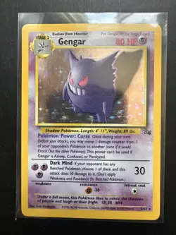 Gengar Holo #5/62 Fossil Unlimited LP/MP Pokemon 1999 - Image 1